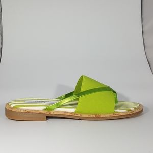 NR Rapisardi Green Thong Sandal with Elastic Band